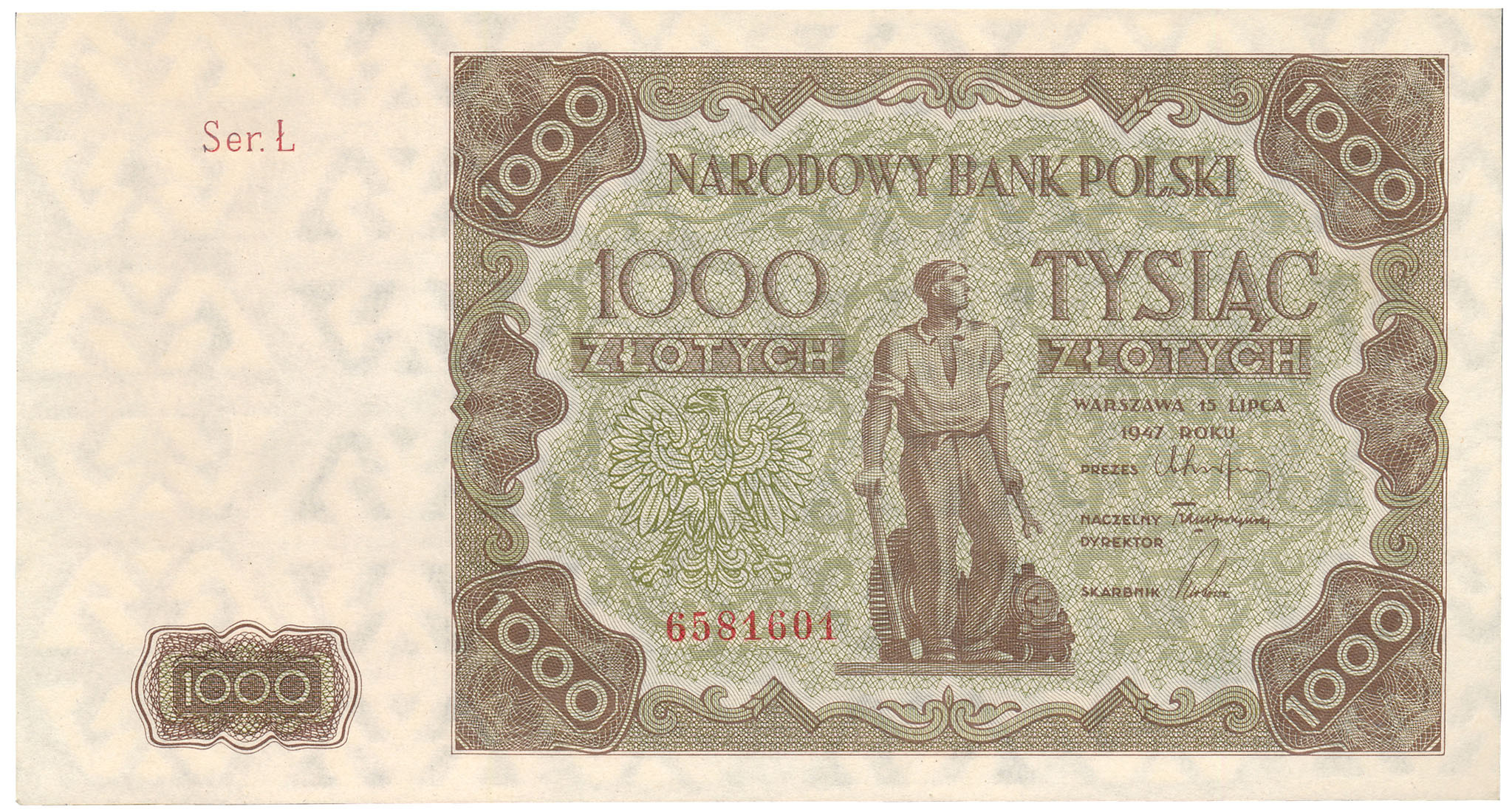 1000 złotych 1947 seria Ł